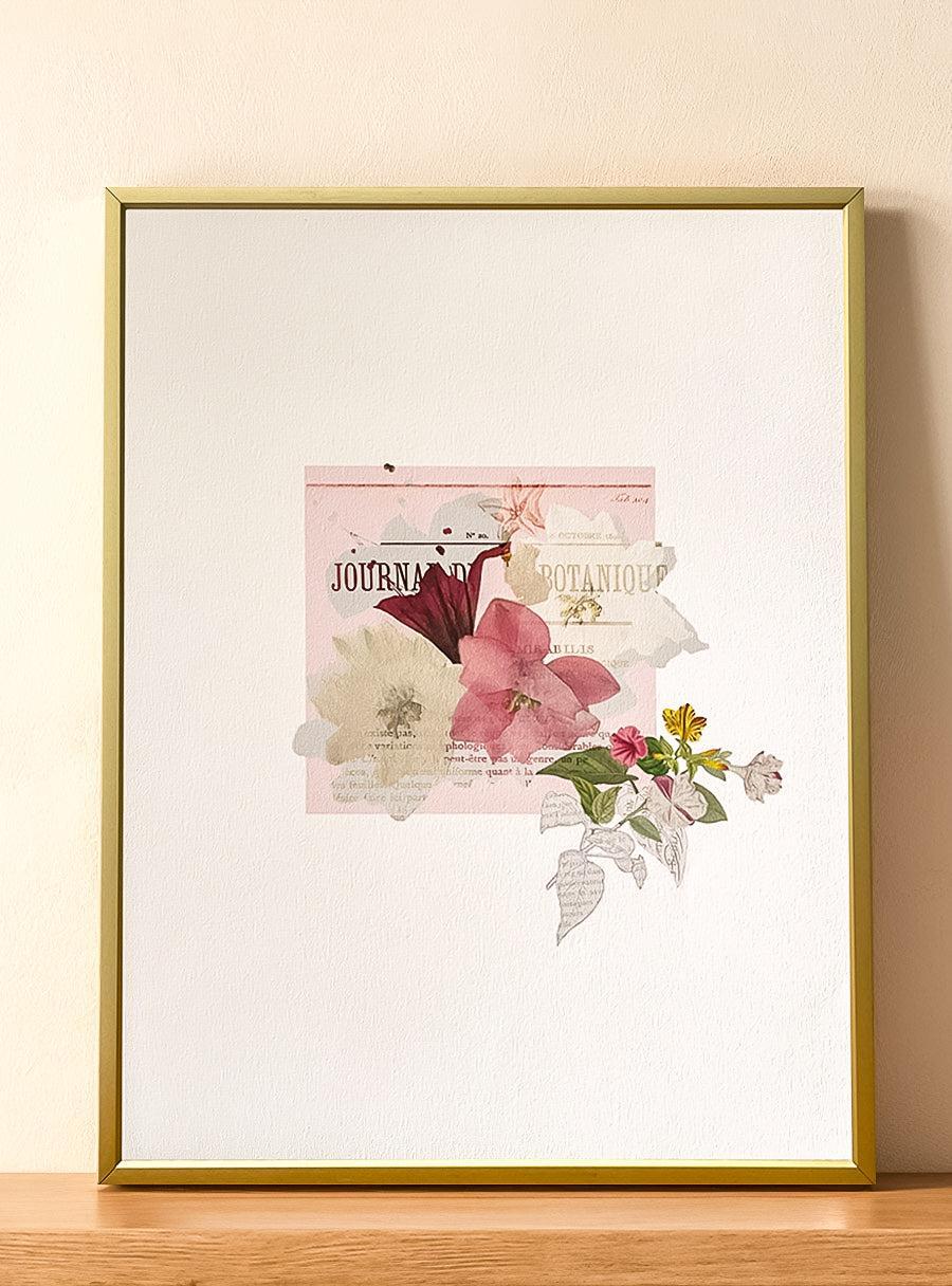 Four O'clock Plant - Les Fleurs Pressées Collage - Medium Format