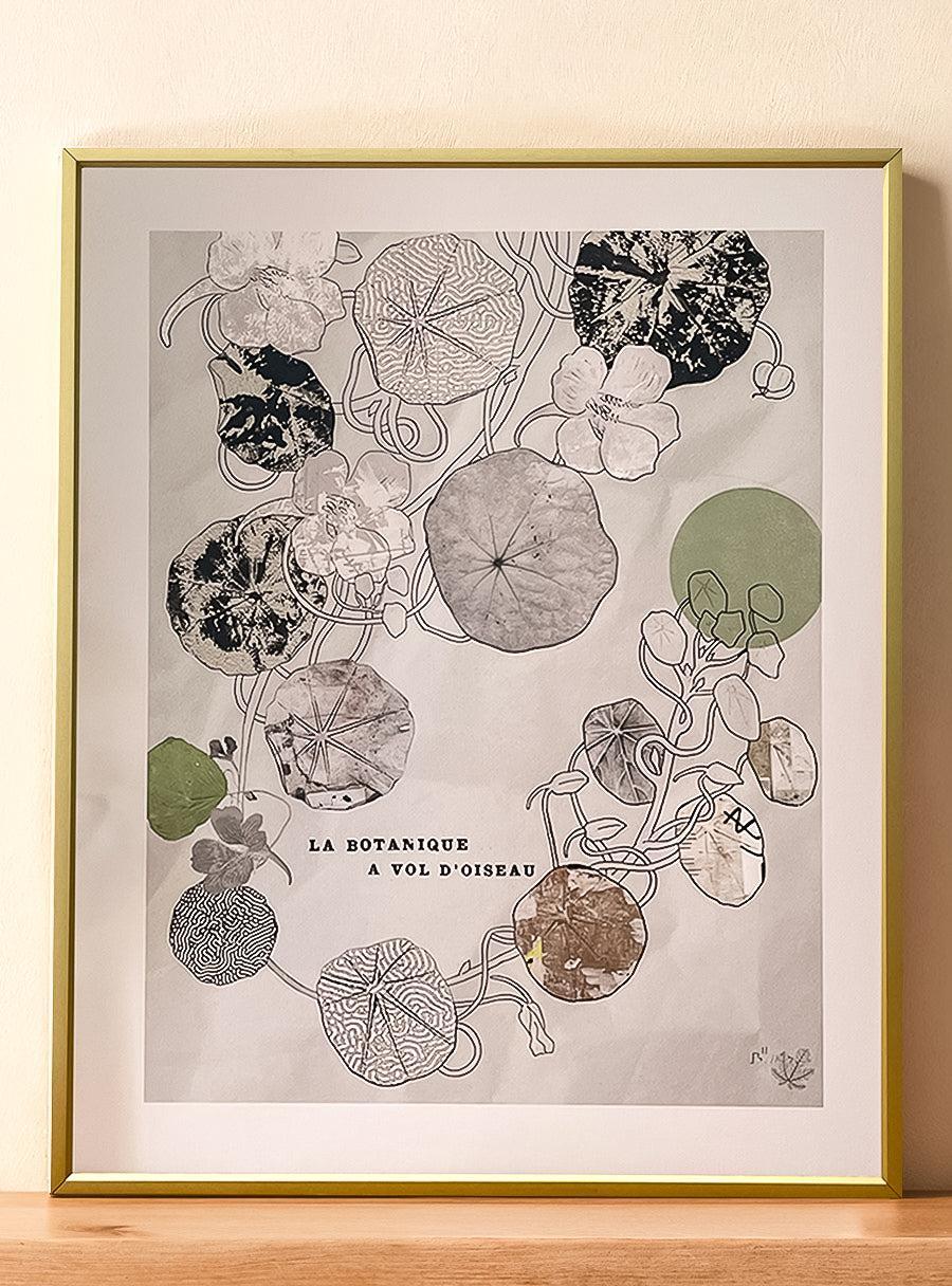 Nasturtiums - Les Fleurs Pressées Collage - Large Format