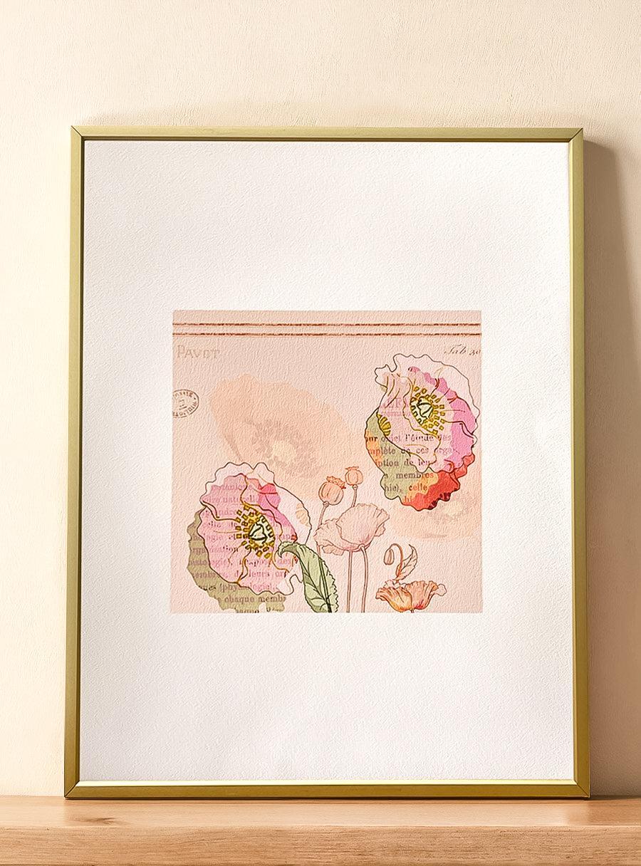 Poppy Flowers - Les Fleurs Pressées Collage - Medium Format