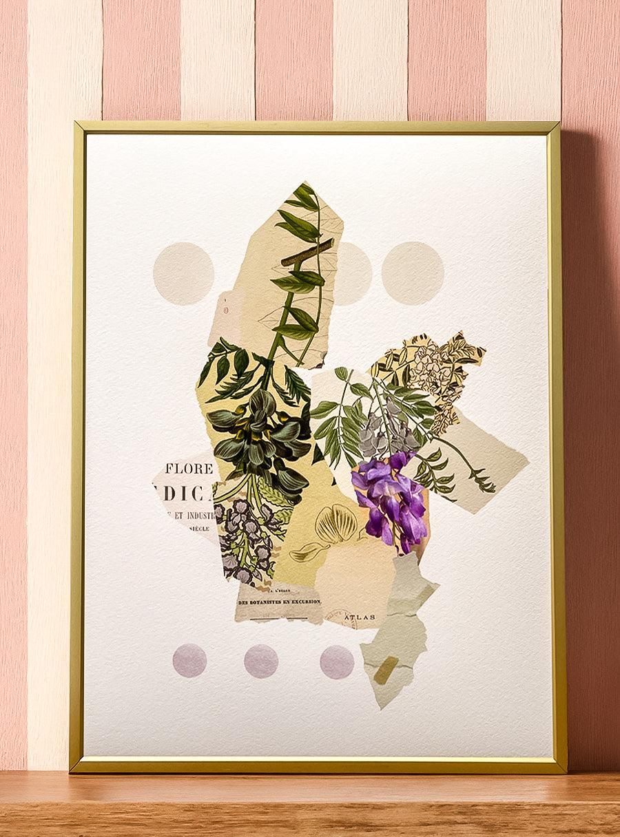 Wisteria - Les Fleurs Pressées Collage - Medium Format