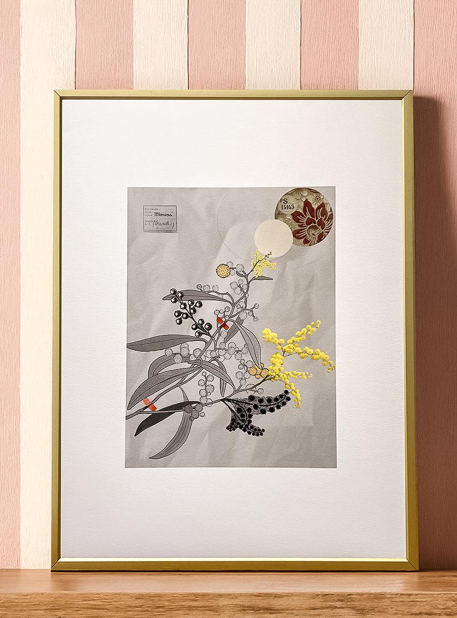 Mimosa - Les Fleurs Pressées Collage - Medium Format