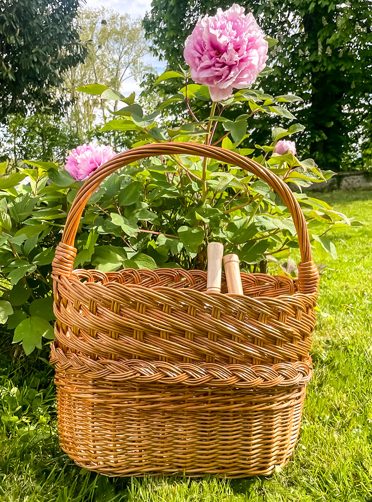 Panier en osier tressé