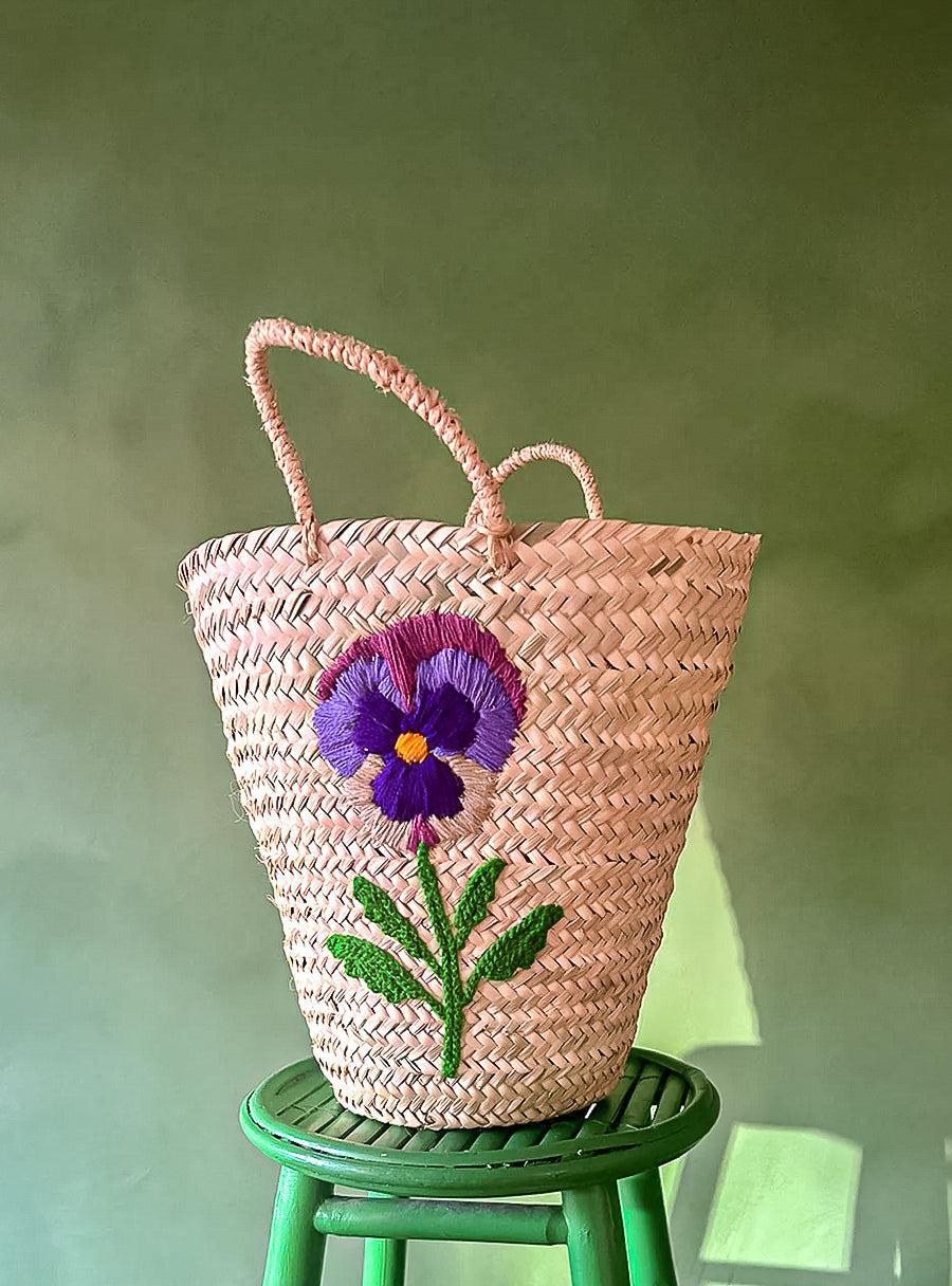 Palm Leaf Basket - Pansy