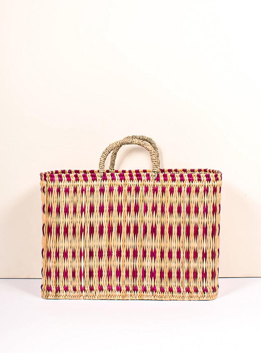 Panier en roseau tressé - violet