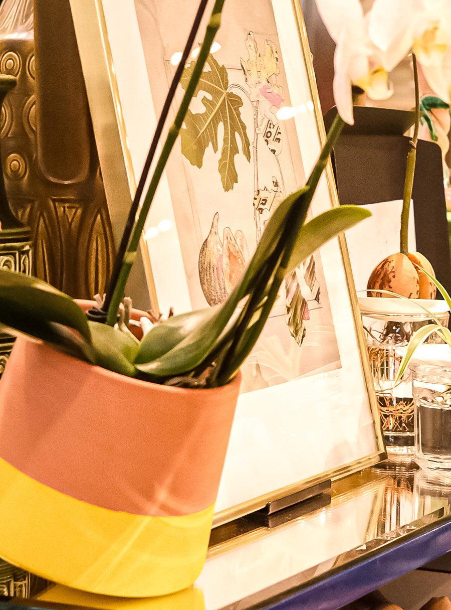 Pot de fleurs toupie - jaune