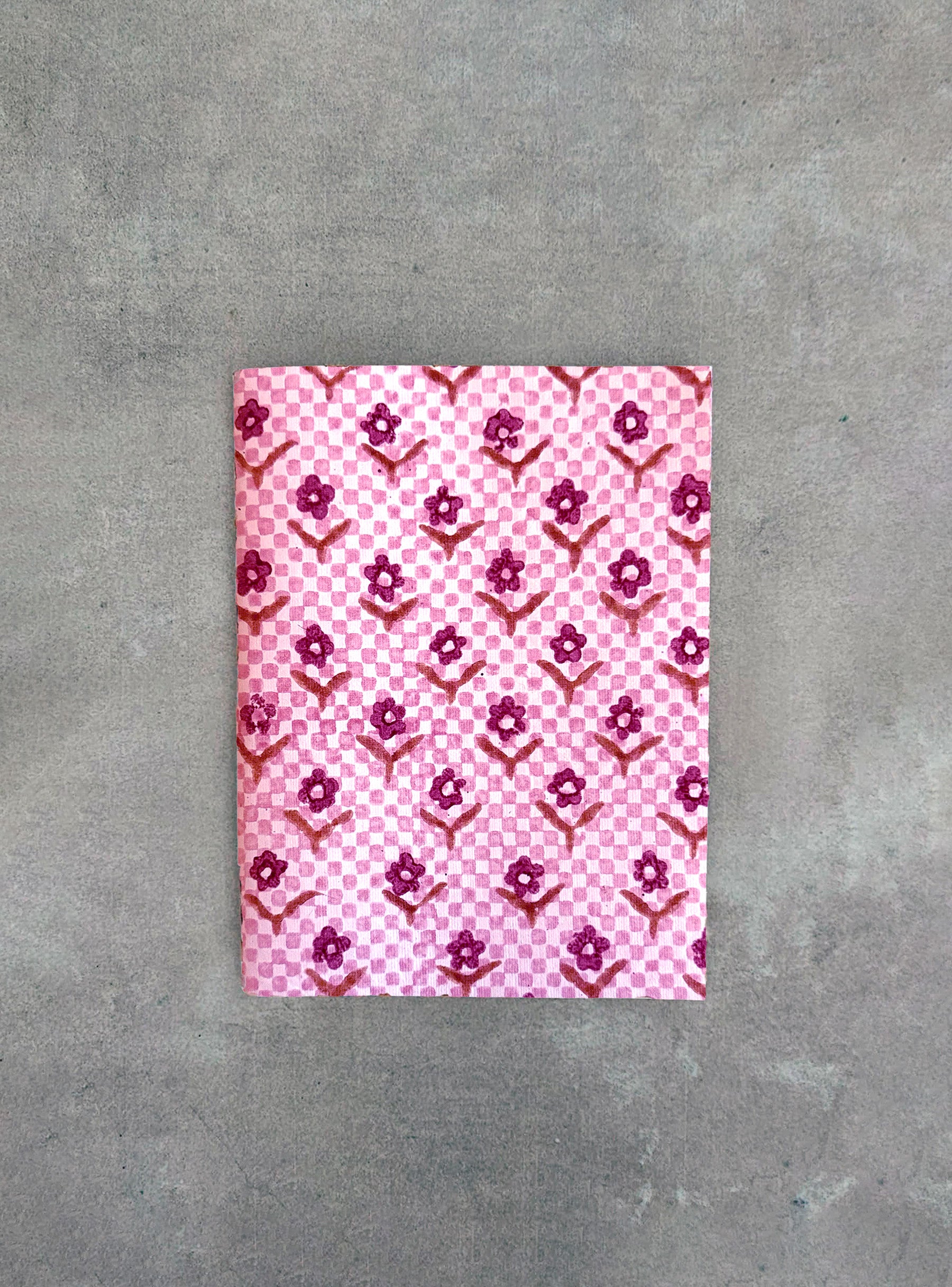 Carnet A5 - Illustration fleurs roses