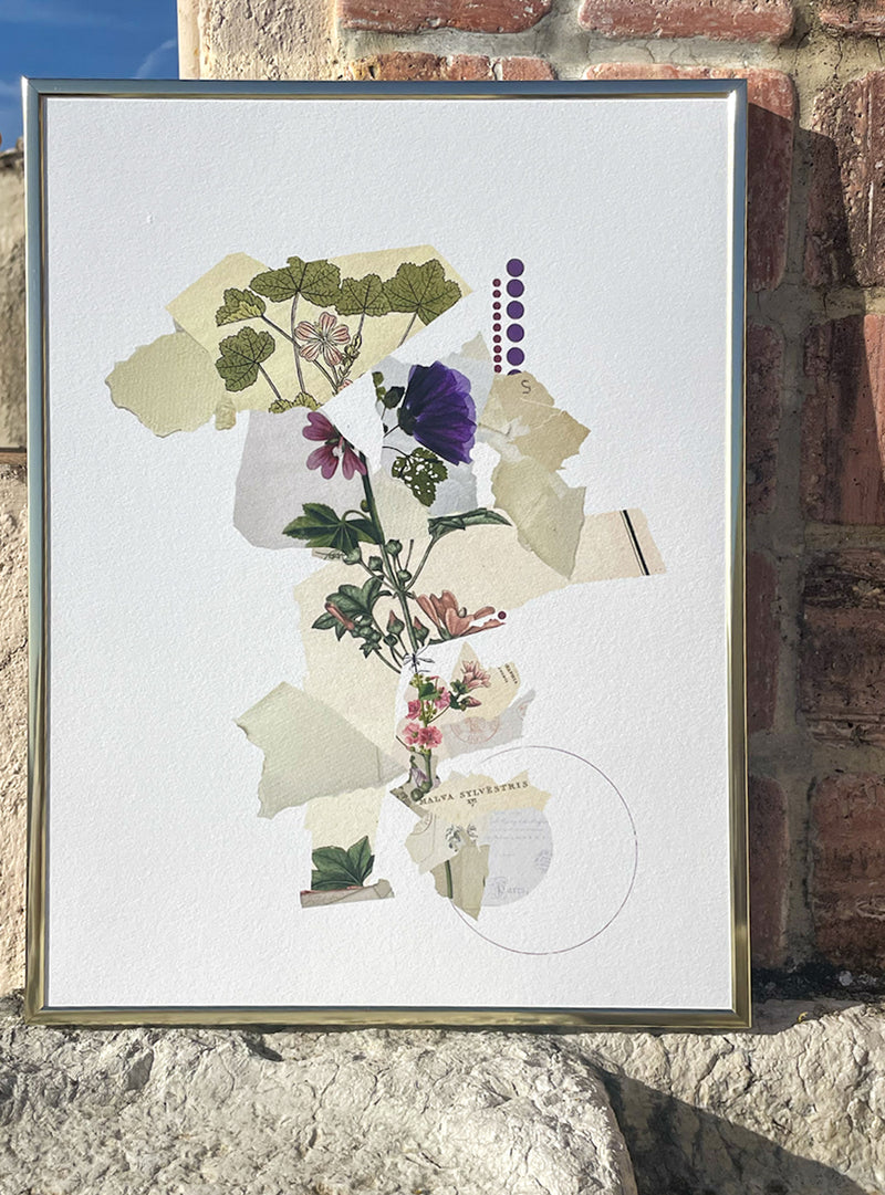 Collage Les Fleurs Pressées - Moyen format - Mauve