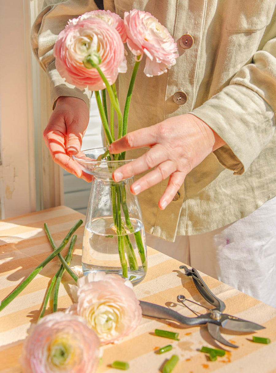 Large Aqua Culture Glass Vase - Clear