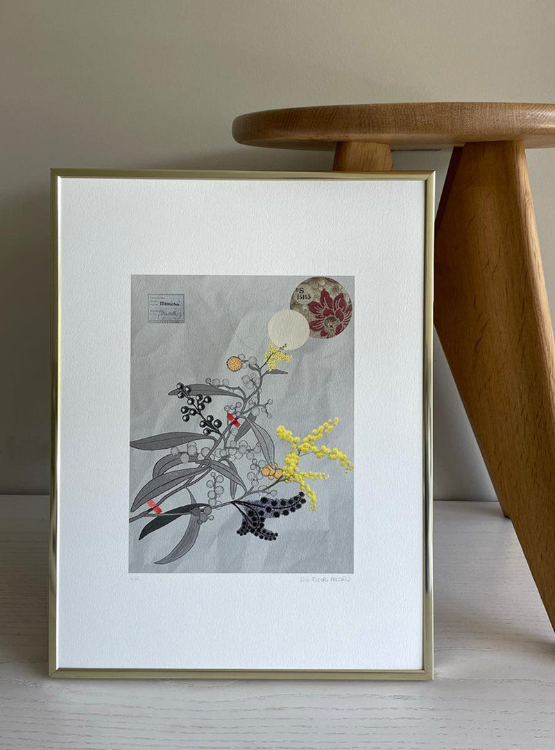 Mimosa - Les Fleurs Pressées Collage - Medium Format