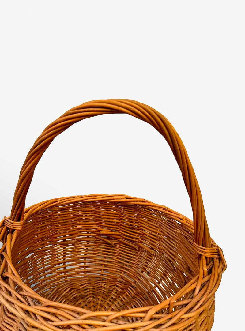 Panier rond en osier tressé