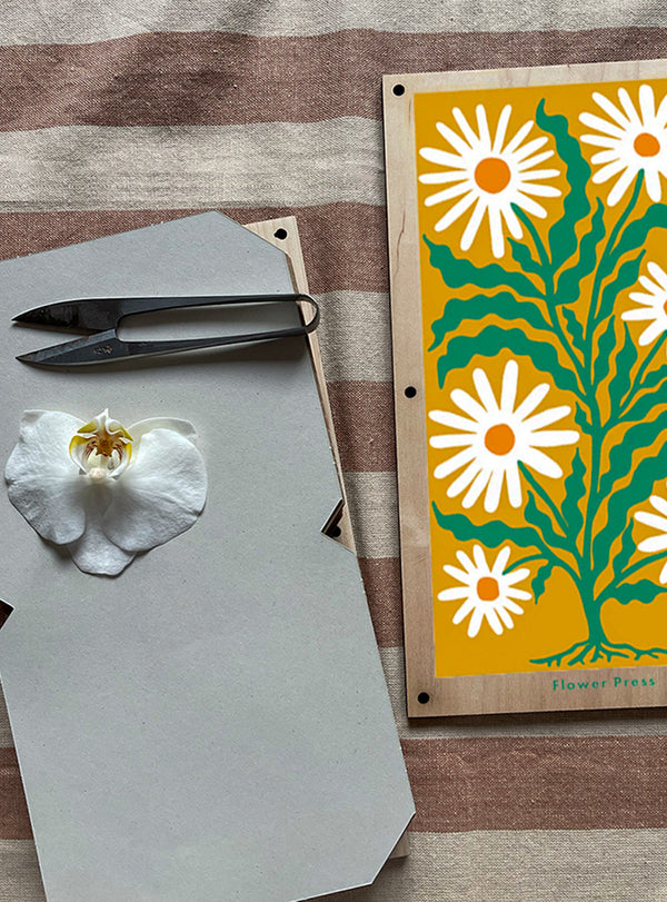 Presse à fleurs - Illustration Marguerites