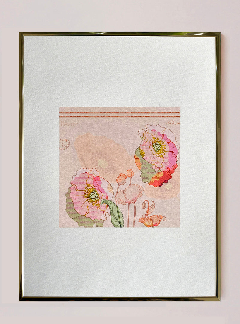 Collage Les Fleurs Pressées - Moyen format - Fleurs de Pavot