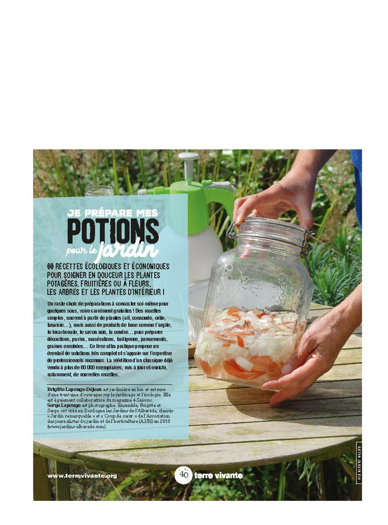 Livre Je prépare mes potions pour le jardin-Editions Terre Vivante-Jardiniste