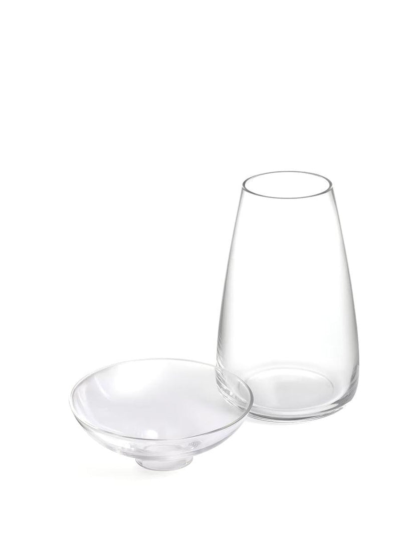 Large Aqua Culture Glass Vase - Clear